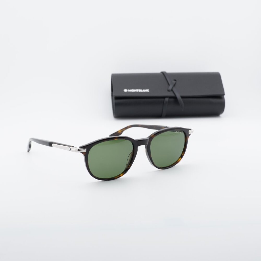 Montblanc MB0276S 002 Square Sunglasses - Havana/Green